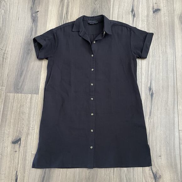 HATCH Maternity Dress Black Size 0 Short Sleeve Button Down Pregnant Nursing - Picture 1 of 12